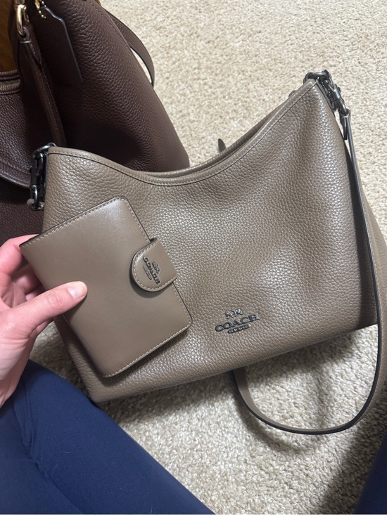 Handbags - Coach Pebbled Leather Hobo Bag in Taupe with matching wallet